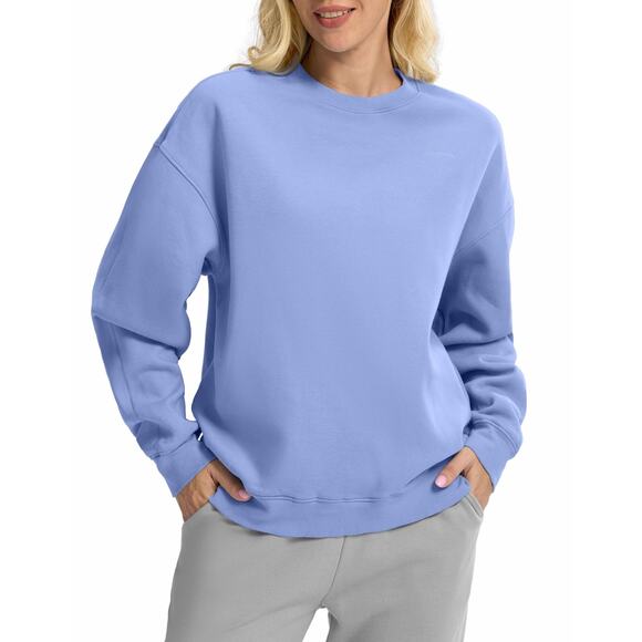 NWT XL Crew Neck, Loose Fit, Cotton and Fleece Blend Sweatshirt in Light Purple - Picture 1 of 4